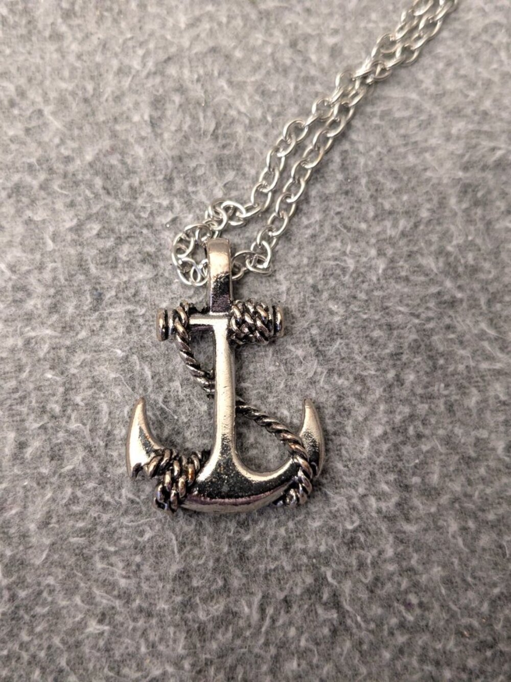 New!  Anchor and Rope Necklace Pendant